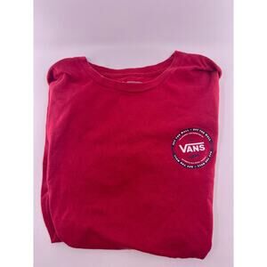 Vans Classic Fit Kids Logo T-Shirt Medium 10-12 Red White Blue